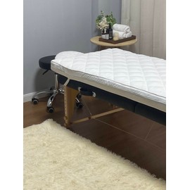 Waterproof Massage Table Mattress Topper & Face Rest Cover (White, 73"X29")