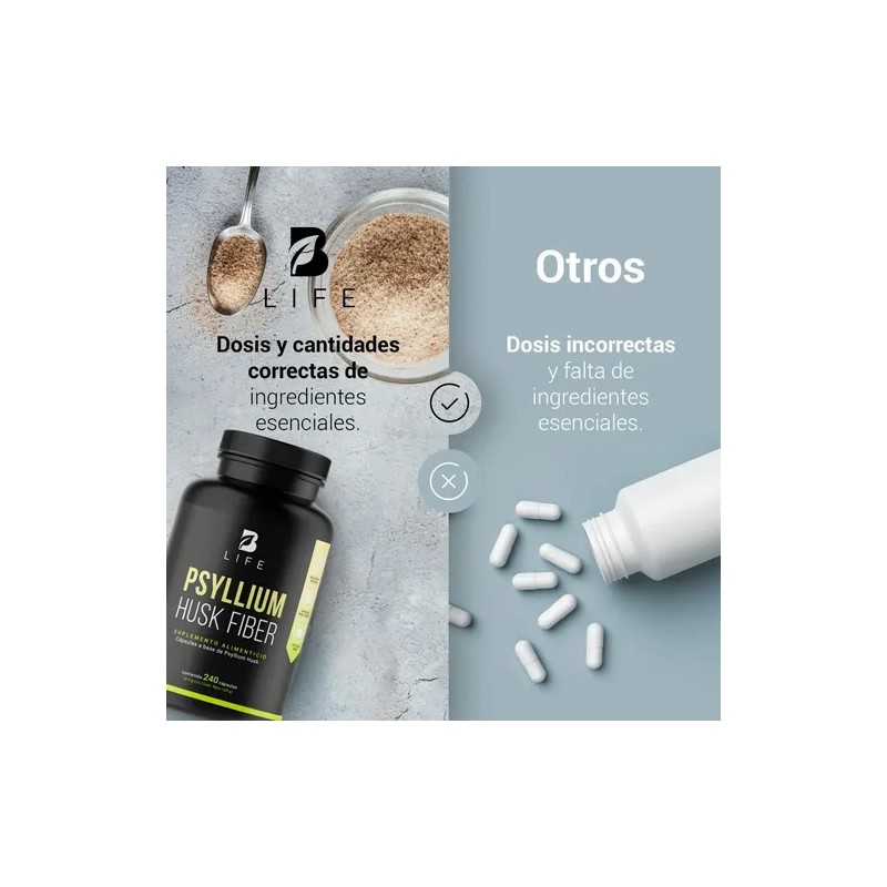 Fibra De Psyllium Husk De 240 Cápsulas Psyllium Husk B