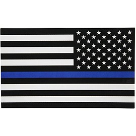 Papapatch Reverse USA Flag American US United States of America Police Law Enforcement Thin Blue Line Window Laptop Wall Decor Decal Vinyl Sticker (STK-USA-BLUE-LINE-REV)