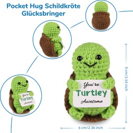WenmthG Pocket Hug Turtle Lucky Charm, Lucky Turtle Positive Gifts, Positive Potato German Replacement - Pack of 1