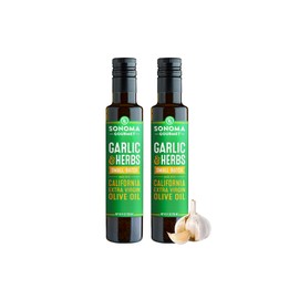 Sonoma Gourmet: Garlic & Herbs Flavored Olive Oil | 100% California Extra Virgin Olive Oil | 8.5 FL OZ (Pack of 2)