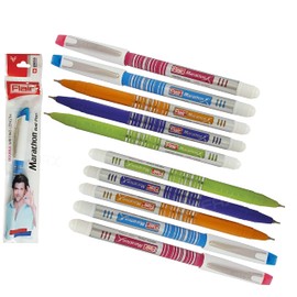 FLAIR Marathon 10 x 0.7mm Fine Point BLUE Ink Biros Ballpoint Pens Writes Smooth
