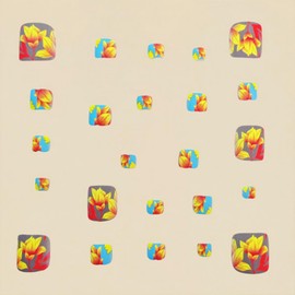 Flower Press on Toenails Short Square Fake Toenails Matte Acrylic Toe Nails Full Cover Toe Nails for Women