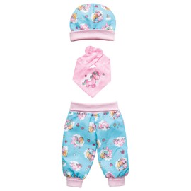 Heless 2080 Baby Outfit for Dolls, Unicorn Emil and Fairy Emma, 3 Pieces, Size 35-45 cm, Blue