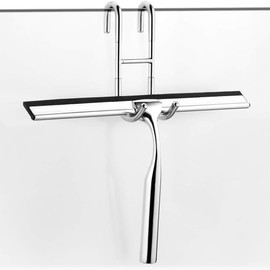 ecooe Edelstahl Duschwischer 25cm Duschabzieher Ohne Bohren Fensterabzieher mit Wandaufhänger Badezimmerwischer 1 Ersatzlippe Gummistreifen Duschabzieher für Badezimmer Spiegel Fenster Glasreinigung…