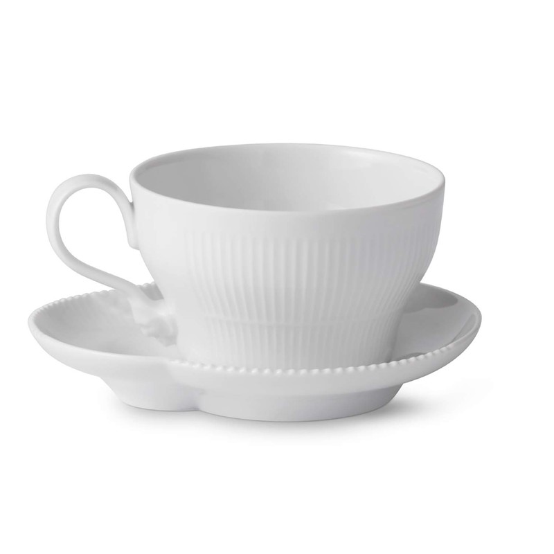 Royal Copenhagen 1026456 White Elements Cup & Saucer, 9.2 fl