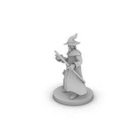 Human Wizard With Beard and STaff Tabletop DND Gaming Miniature