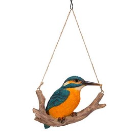 Vivid Arts Hanging Kingfisher on Branch - Hanging Garden Ornament (HGF-016)