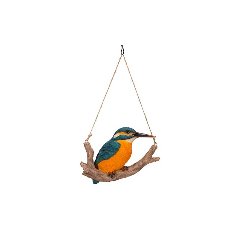 Vivid Arts Hanging Kingfisher on Branch - Hanging Garden Ornament