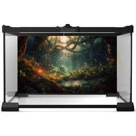 Fantasy Forest Aquarium Background Forest Glowing Trees Luminescent Flowers Reptile Habitat Backdrop Amazing Trees Stream Terrarium Backdrop Tropical Forest Fish Tank Background Vinyl 36x18in