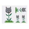 4 x 'Wolf Head Flower' Temporary Tattoos - Water Resistant,