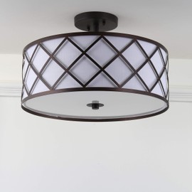 JONATHAN Y JYL3504B Elizabeth 16.75" Metal LED Flush Mount, Contemporary,Transitional Dimmable, 2700K Cozy Warm Light, for Kitchen,Hallway,Bathroom,Stairwell, Oil Rubbed Bronze