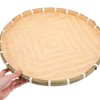 GANAZONO Bamboo Woven Tray Flat Wicker Basket Round Fruit Basket