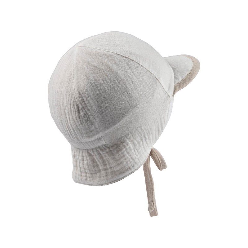 Sterntaler Boys' Peaked Cap Neck Reversible Sun Hat, beige, 49