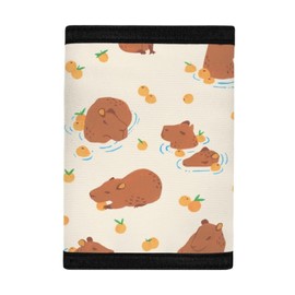 INSTANTARTS Cartoon Capybara Wallet for Teen Girls Boys Slim Thin Design Wallets Credit Card Pouch Travel Accessories Coin Purses