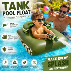 Inflatable Tank Pool Float with Water Cannon – Fun Ride-On Water Toy for Kids & Adults