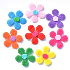 250 Pcs Felt Flowers Fabric Flower Embellishments, Small Craft Flowers Felt Flower Appliques, Colorful Felt Flower Bulk for DIY Crafts Sewing Handcraft Decoration, Clothes Hats Bags Craft Decorations