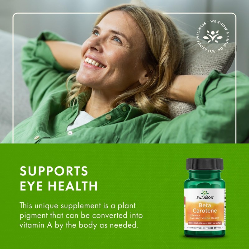 Swanson Beta-Carotene - Vitamin A Supplement Promoting Immune Health, Eye