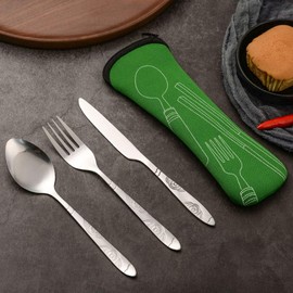 Portable Cutlery, Cutlery Kit Travel Cutlery Set Camping Cutlery Comfortable Handle