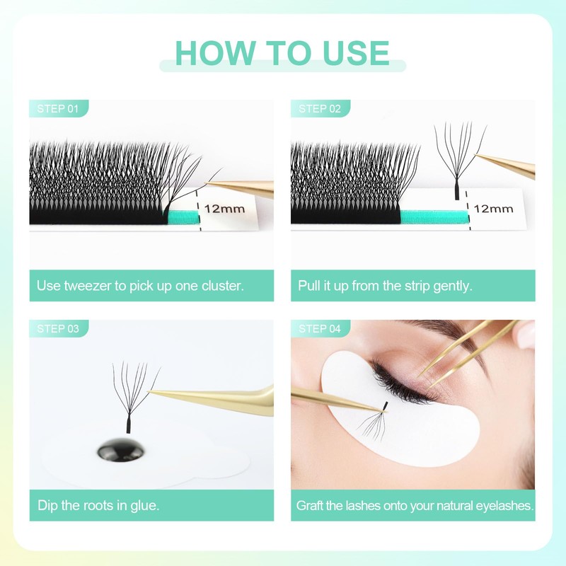 NAGARAKU 7D W Eyelash Extensions, Eyelash Extension, Self-Fanning Lash, Pre-Fanned