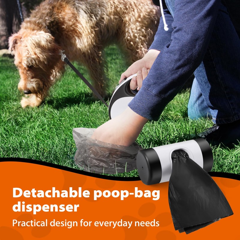 Upgraded Retractable Dog Leash with Chew Proof Extender, Pet Walking