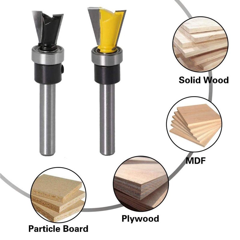 Eyech 2pc Dovetail Router Bit Set 1/4 Inch Shank Dovetail