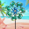 39" Crab Wind Spinners Metal Windmill Garden Stake,Ocean Theme Outdoor
