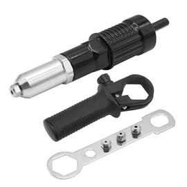 Vkinman Pop Rivet Gun Adapter Kit, Professional Rivet Gun Adapter Rivet Drill Attachment with 4 Rivets Heads Cordless Rivet Gun Power Drill Adaptor Kit