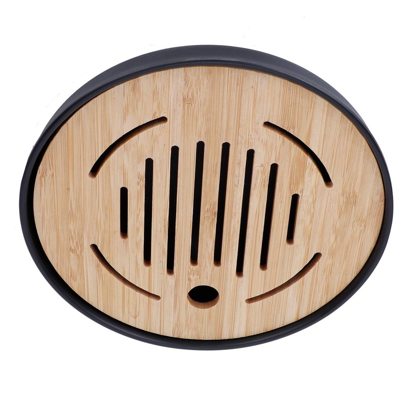 Bamboo Tea Tray, Portable Round Dry Tea Tray, Multifunctional Tea