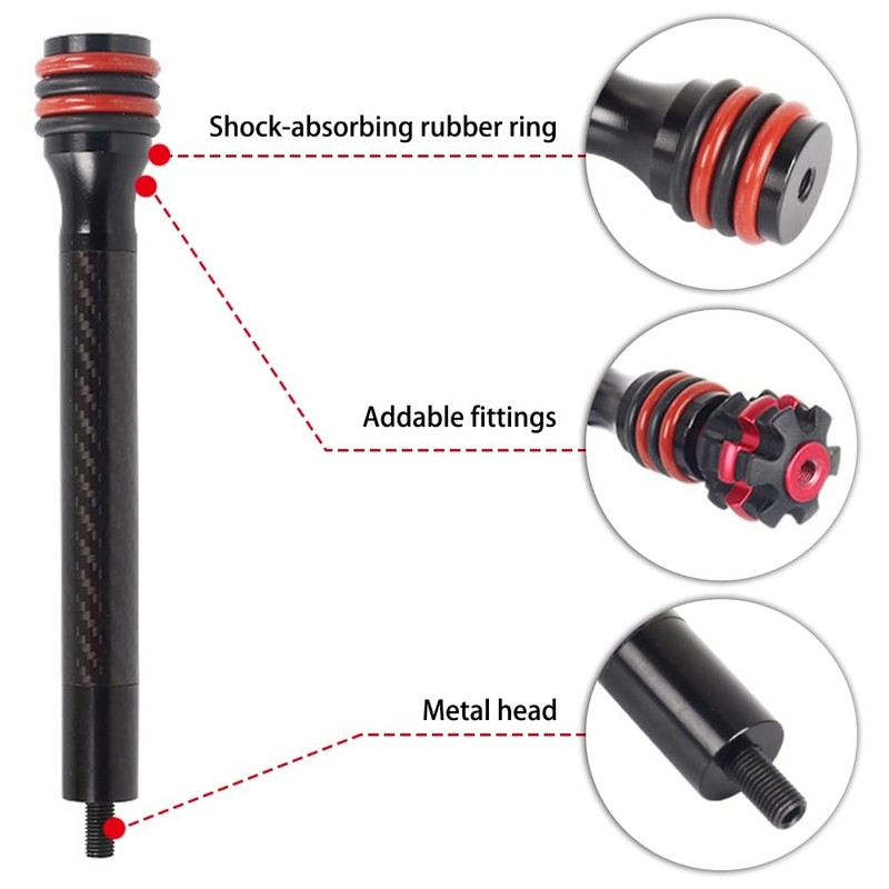 MiOYOOW Archery Bow Stabilizer, 8" Carbon Fiber Compound Bow Balance