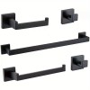 Unbranded Bathroom Towel Bar Set Black 5-Pieces Bathroom Hardware Set