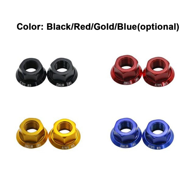 Xtahdge 2pcs Bicycle Wheel Hub Axle Nut 7075 Aluminum Alloy