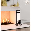 CALIDOLA 5 Pieces Wrouhgt Iron Fireplace Tools Set with Poker,