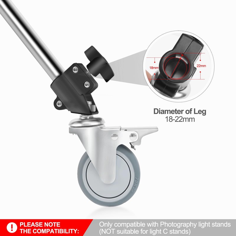 Alluneitter 3-Pack Professional Swivel Caster Brake locking casters Metal Wheel