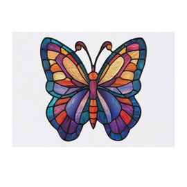 'Stained Glass Butterfly' Temporary Tattoo - Water Resistant, Skin-Safe, Non-Toxic Transfer (TO00076325)
