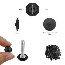 DHWEKU Pack of 50 Screw Covers, Phillips Cover Caps, Phillips Screws, Diameter 12 mm, Plastic Phillips Screw Lid, Black Screw Decorative Covers