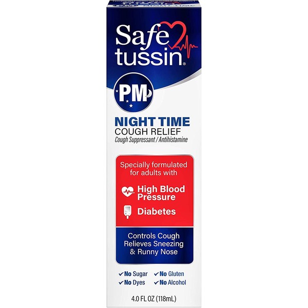 Safetussin PM Night Time Cough Relief 4 oz (Pack of 5)