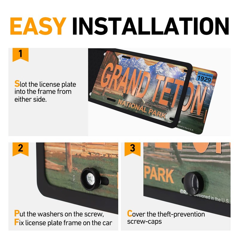 License Plate Frame,2PCS Silicone License Plate Frames with Drainage Holes,