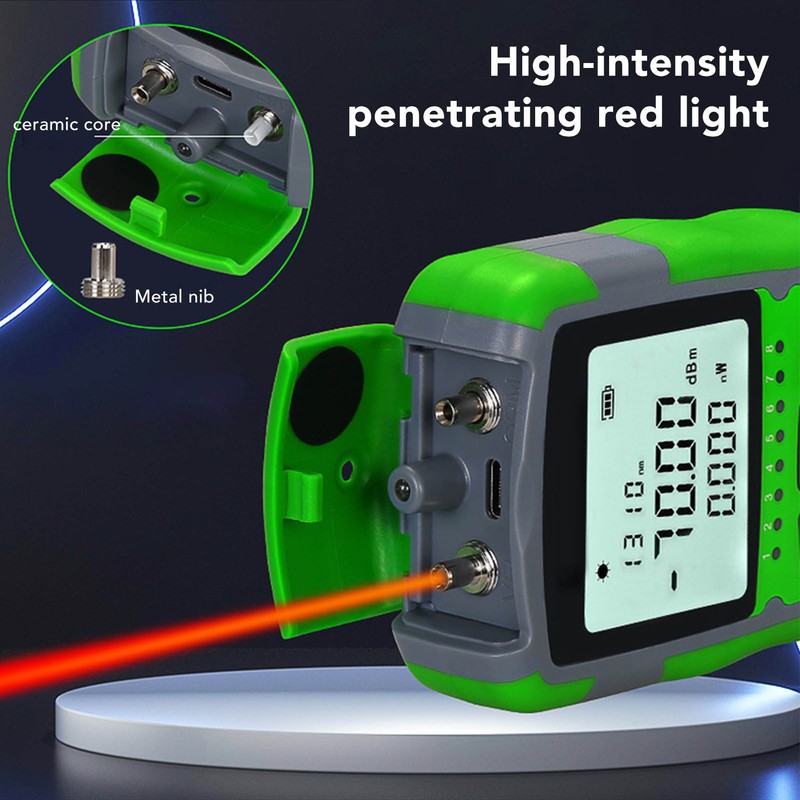 Optical Fiber Power Meter Optic Cable Tester ‑70~+10dbm Digital Display