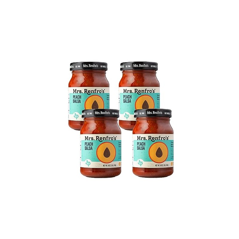 Mrs. Renfro’s Peach Salsa – Gluten Free (16-oz. jars, 4-pack)
