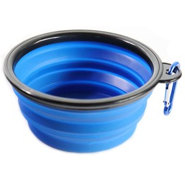 Small Collapsible Pet Feeding Bowl [Blue]