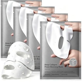 4PCS Mascarillas Faciales, Mascarilla Bio Colágeno, Reafirma e hidrata la piel, reduce los poros, Mascarilla Nocturna de Colágeno Profundo para...    