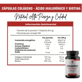 Colágeno Hidrolizado Naíma con Ácido Hialurónico y Biotina, para Piel, Cabello y Uñas