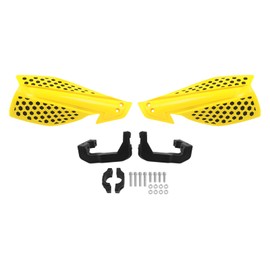 Worldmotop - Juego de protectores de mano para motocicleta, 22 mm, universal, para Yamaha Kawasaki, Suzuki, Honda, todoterreno, ATV, Dirt Bike Motocross (amarillo y negro)