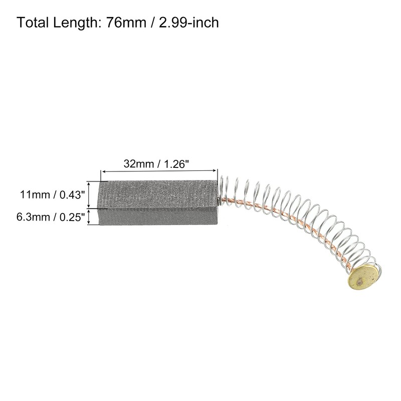 PATIKIL Carbon Brush, 1.3 x 0.4 x 0.25 inches (32
