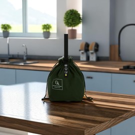 DARO-HGL Reusable Small Lunch Bag,Drawstring Lunch Bag,Insulated Handbag Tote bag with Handle,Cute Lunch Bag,Green lunch bag(GREEN)