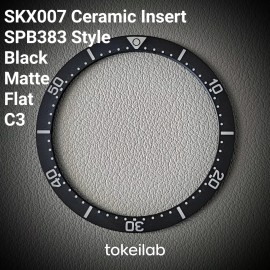 Seiko Bezel Insert SKX007 Ceramic C3 (SPB383 style) / Flat / Black Matte - SEIKO MOD