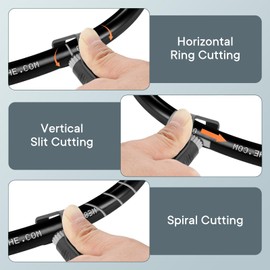 WODHMIEY Round Cable Stripper Tool, Cable Jacket Slitter Tool with Tool Steel Blade,Adjustable Spring Loaded Cable Clamp for Fast and Precise Jacket Removal (BLACK, 0.18-1.14in Diameter)