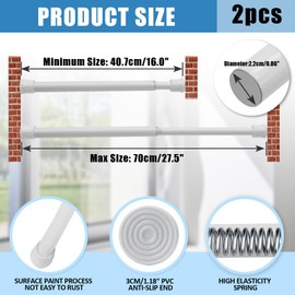 Window Security Bar Adjustable 15.7''-27.5'' 1.2'' Diameter 2Pack