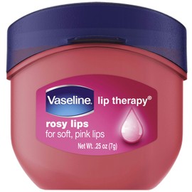 Vaseline Lip Therapy Rosy Lips Mini – Rose-Tinted Lip Balm, Moisturizer for Soft, Pink Lips, 0.25 Oz Ea